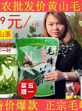 黄山毛峰新茶叶2026安徽富溪春茶绿茶毛尖散装高山云雾浓香型500g