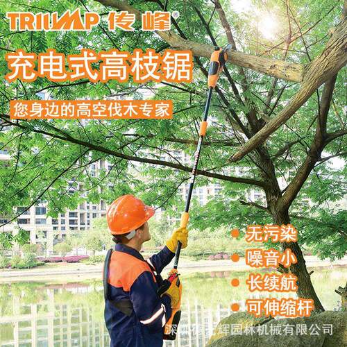 传峰充电式枝锯空锯修枝锯修剪树枝锯电动伸缩杆链锯锯树神器