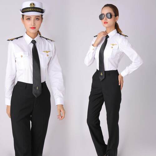 新款船长海员女制服衬衫游轮游艇船员女生工作服KTV酒吧演出服装