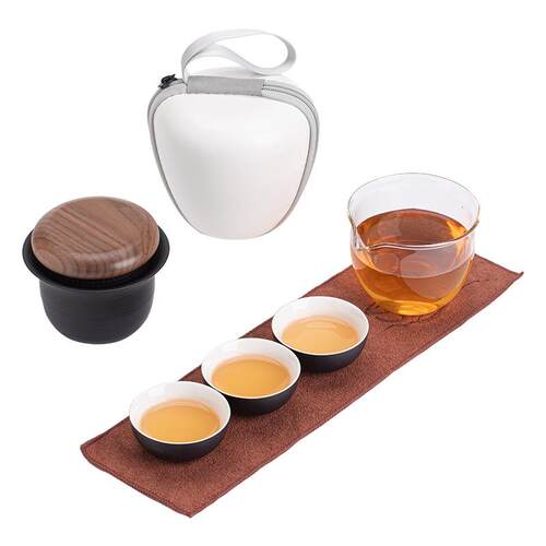 创意潮流飞碟旅行茶具陶瓷快客杯一壶三杯便携户外露营车载泡茶器