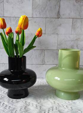 中式ins风简约轻奢灯笼花瓶玻璃透明水培插花客厅装饰品摆件