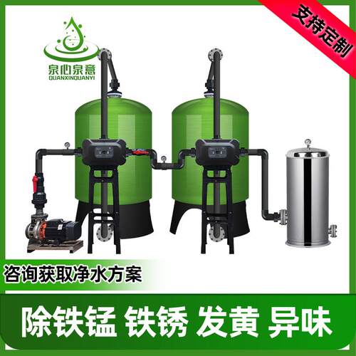 1-50吨除铁锰砂过滤器去铁锈发黄异味软化水去离子地下水处理设备