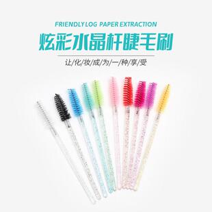 Crystal Handle Spiral Eyelash Brush Disposable Eyebrow Comb