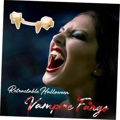 Halloween Fake Teeth Cosplay Vampire Fangs Retractable Teet