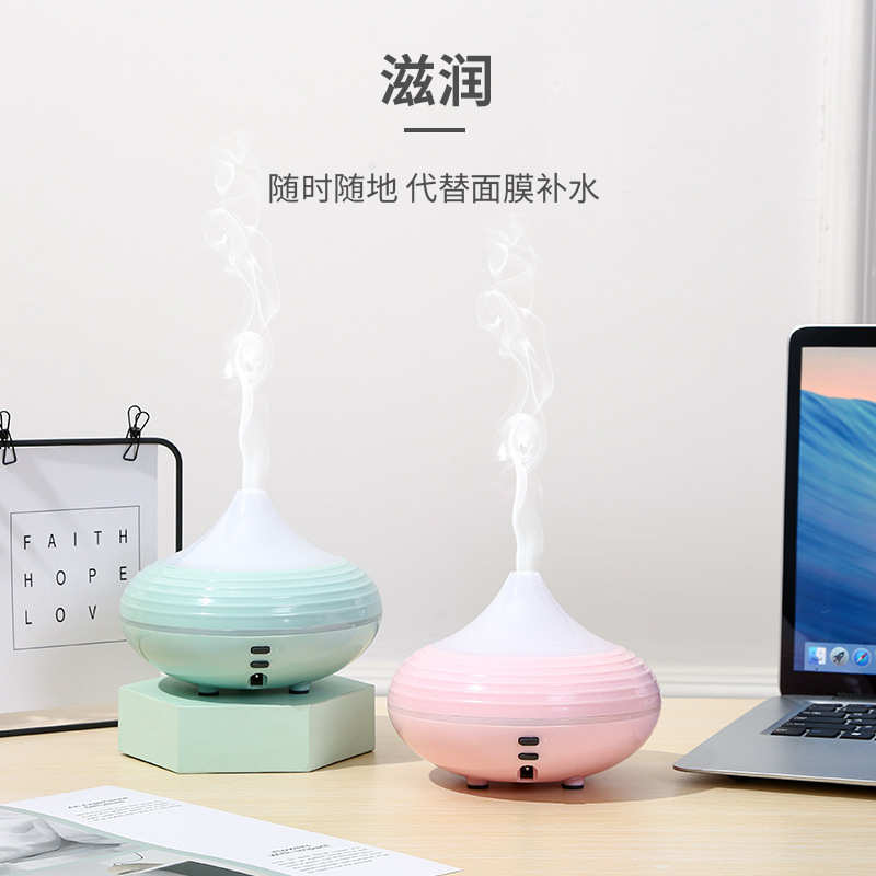 新款洋葱型加湿器 多功能七彩小夜灯圆形空气净化器