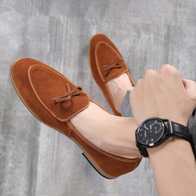 Genuine Leather Loafers Men Driving Shoes 大码男皮鞋