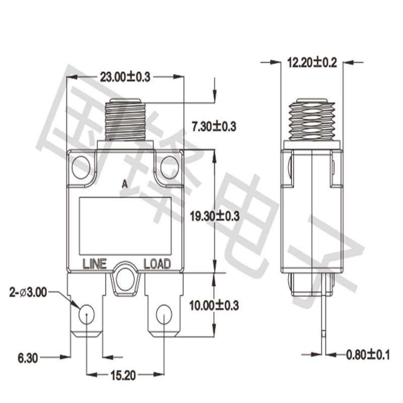 小型过载过电流保护器15series 10A 32VDC 250VAC KUOYUH排插专用