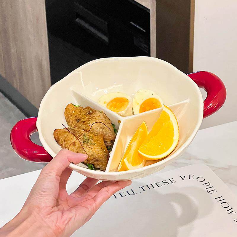 高颜值减脂分格餐盘大人减肥专用仪式感早餐盘陶瓷儿童分格餐盘