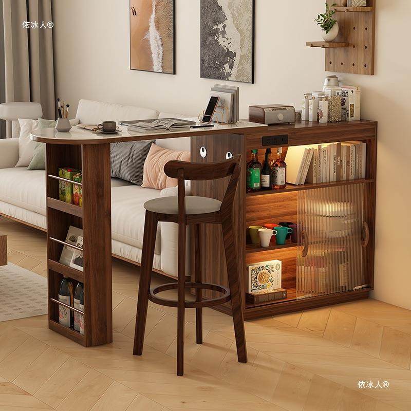 日岩板纹吧台RAD桌可缩新式款隔断伸小户型家用客多功能储物柜岛