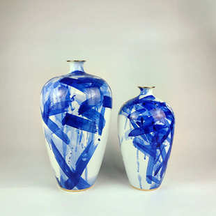 新中式金梅瓶陶瓷花器客厅玄关电视柜创意干花器家居软装