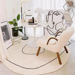 高档原创设计Wab-Sabi风格毯客地厅i咖啡桌垫现代主极简义卧室圆