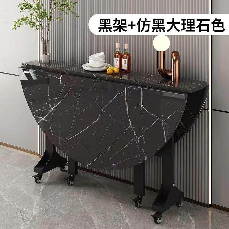 折叠餐桌家用客厅三折叠圆桌小户型多功能可移动创意吃饭折叠桌子