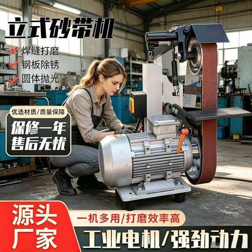 小型立式砂带机金属抛光去毛刺速平面抛光打磨机工业磨刀机厂家