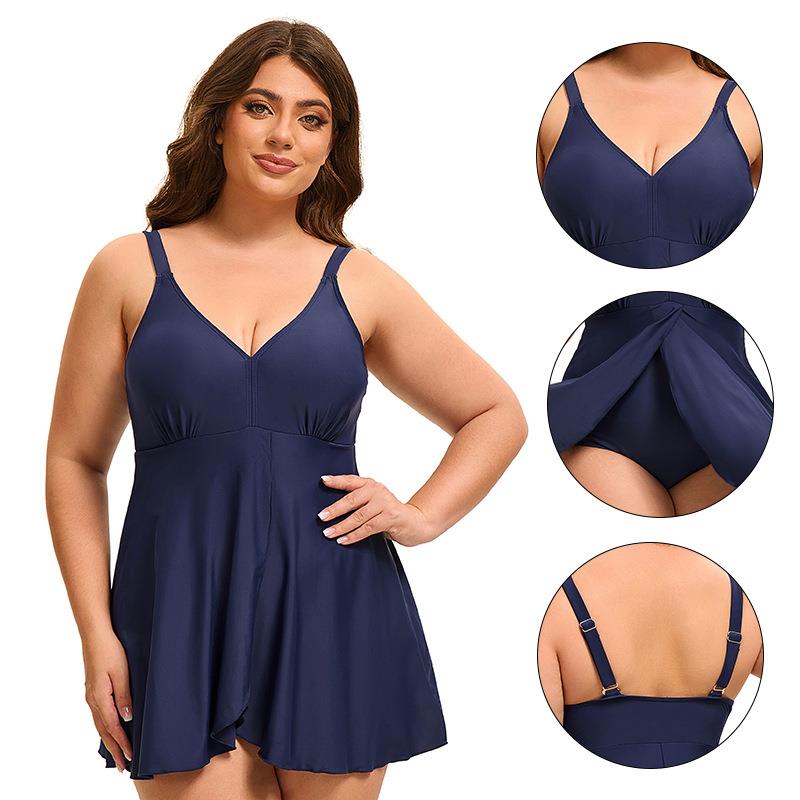 swimsuit one-piece triangle belly-covering skirt-style