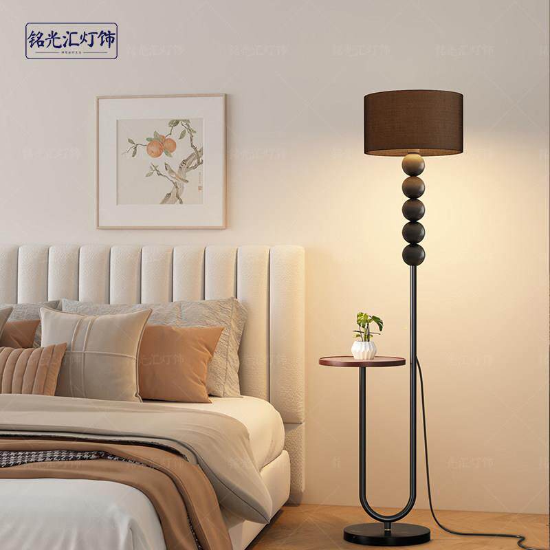 落地灯2024新款客厅沙发旁覆古气氛灯卧室置物床头柜台灯一体