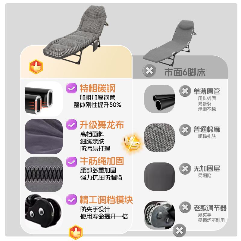 美式折叠床办公室午休单人床便携午睡躺椅多功能家用简易陪护床