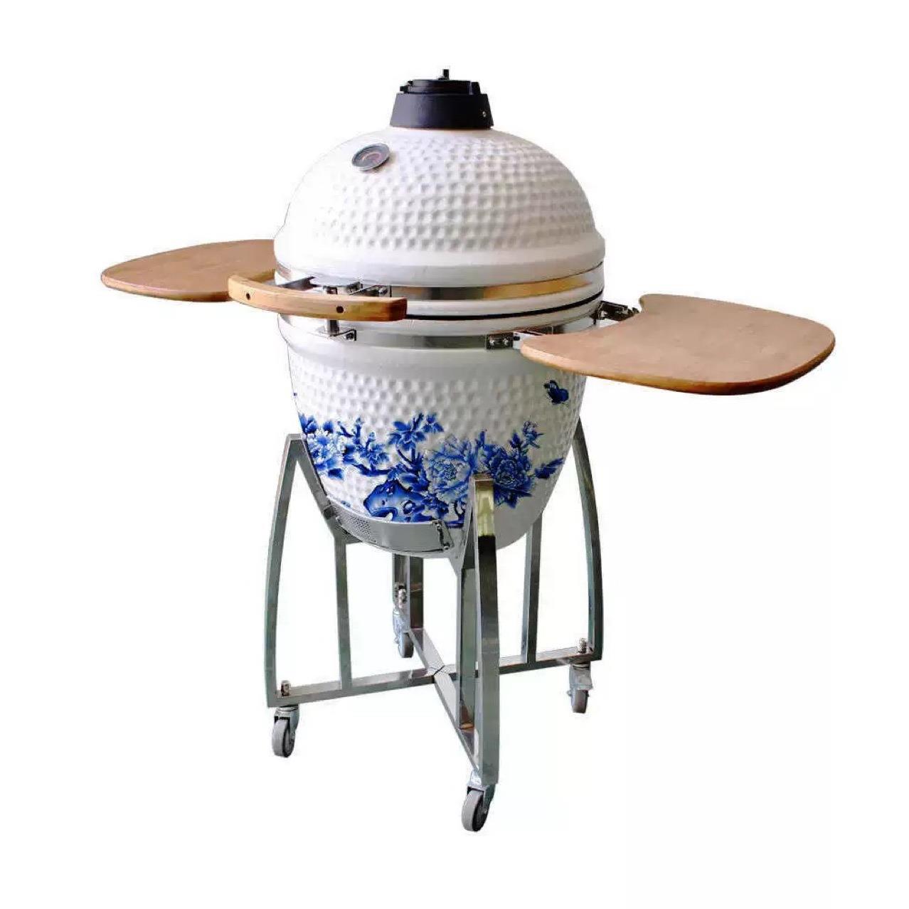 烤肉多木炭KAMADOAU-212英寸白色陶瓷炉烧烤炉BBQ聚会披萨1炉炭烤