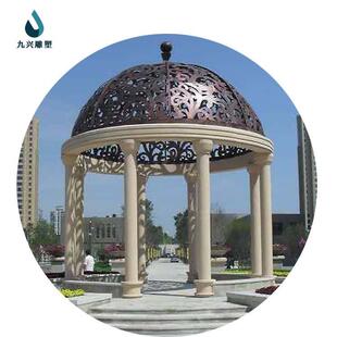 石雕凉亭曲阳青石石雕铁艺中式六角凉亭古建双层八角石亭子户外