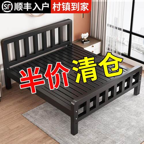铁艺床双人床家用单人床铁床架加厚床架1米8出租房屋用不锈钢铁架