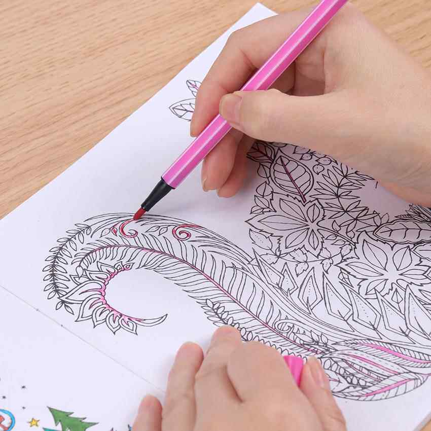 秘密花园系列成人减压涂色书填色手绘儿童学生涂鸦画本套装配彩铅