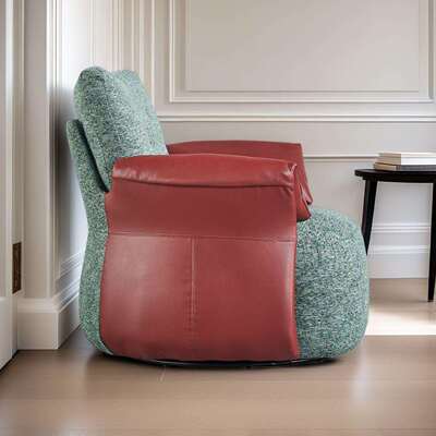 美式布拼艺色设计卧室复古闲BKN创意椅子居家公阳台寓旋转单人休