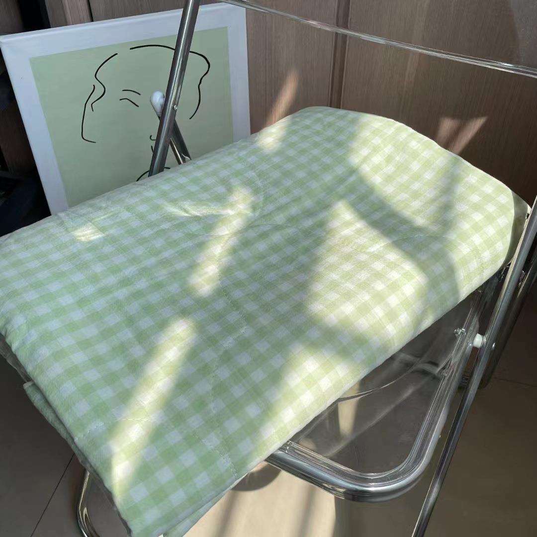 夏凉被棉布格子水洗棉工艺夏凉被学生床上用品家纺