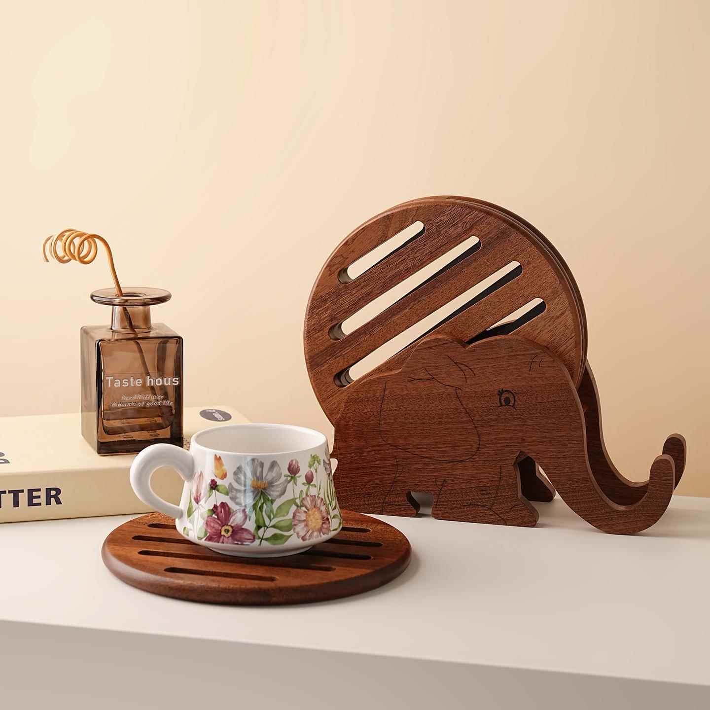 镂空木质加厚防烫隔热垫餐厅厨房餐桌防滑碗碟杯垫装饰品摆件