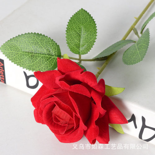 红玫瑰塑料绢花玫瑰花假花花束仿真花高档2021新款客厅摆设网红