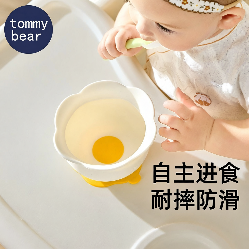 升级婴儿辅食宝宝专用喝汤硅胶碗