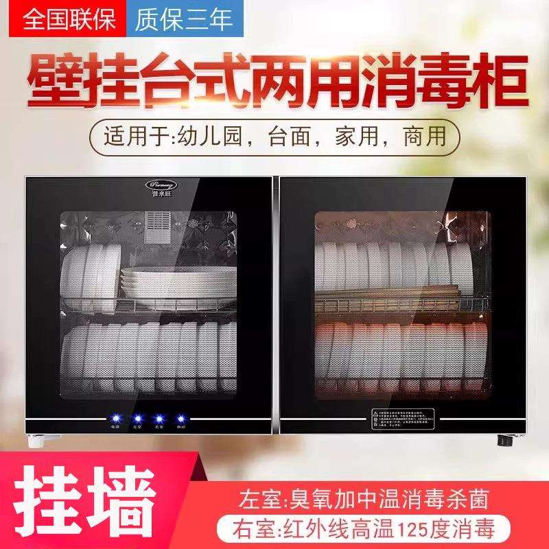挂墙式碗筷消毒柜家用不锈钢壁挂式挂壁式幼儿园厨房台式双门碗柜