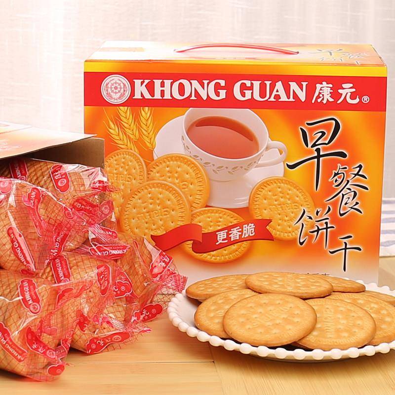 早餐饼干康元早餐饼干1000g箱/5包送礼盒装代餐充饥休闲小