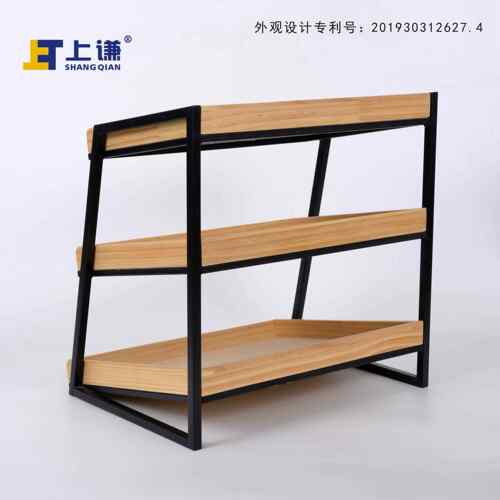 A10L三层松木斜面盘铁面808包水蛋架糕干点果店展示架商小用型展