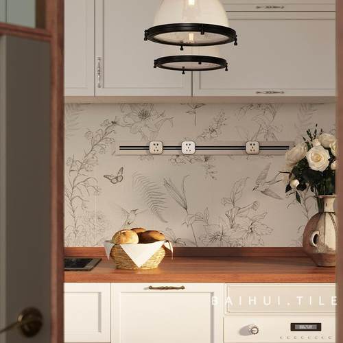 现代简砖约阳厨房卫生间台白色燕子长燕子600*花砖哑光釉面砖墙砖