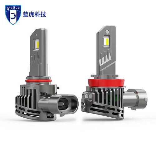 新款直插式汽车led大灯双铜管大功率55W车灯改装现货H1 H4 9006