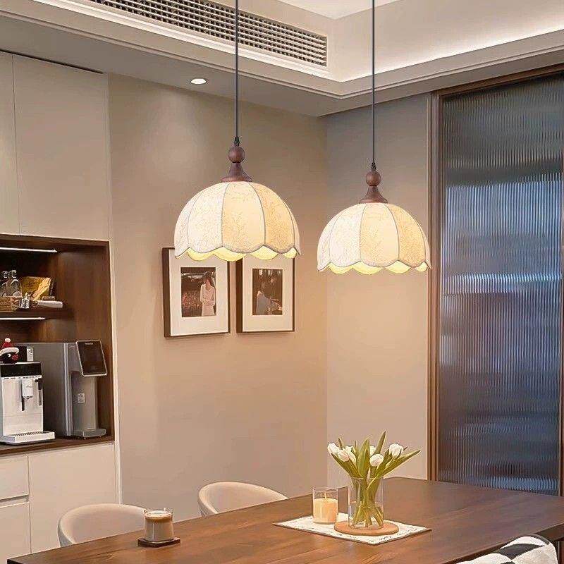 廊新款中风餐吊灯三头623厅圆盘卧室布艺走过道古书房感单头吊灯