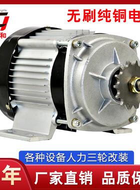 电动三轮车电机中置电机48v500W800永磁无刷直流链条式农机改装用