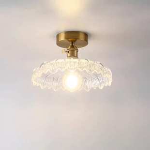 玄关过道北欧阳台衣帽灯入户简约走廊吸顶灯日式 玻璃间灯卧室进门