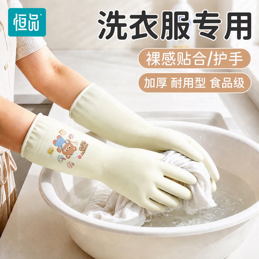 恒品家务手套厨房洗碗耐用食品级