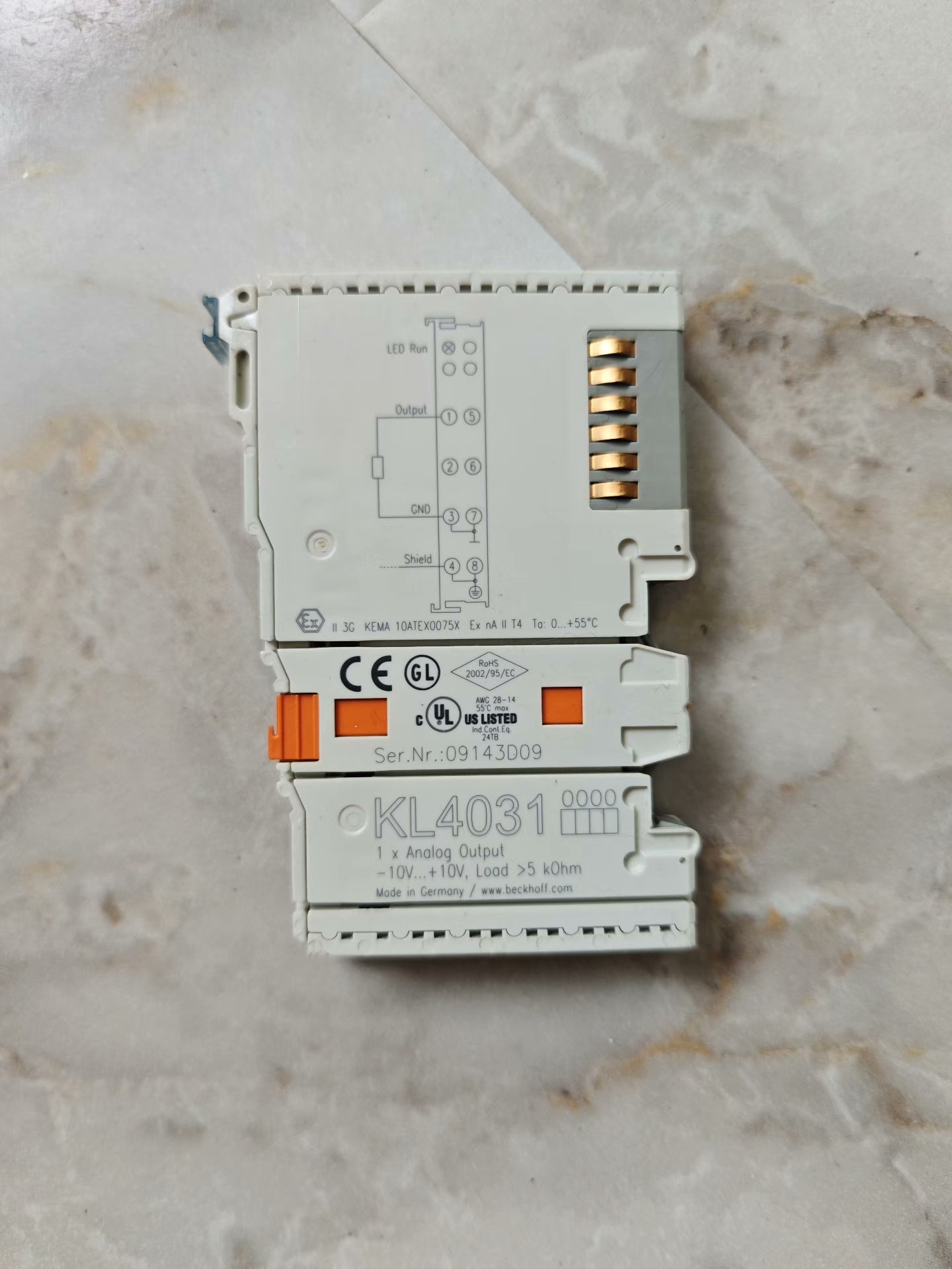 倍福拆机KL4031模块，实测功能完好，1路模拟量输出，-1