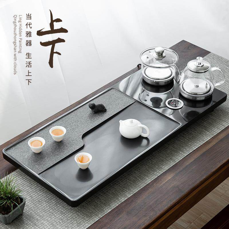 乌金石头茶盘一体全自动电磁炉套装家用功夫茶具简约茶台工厂