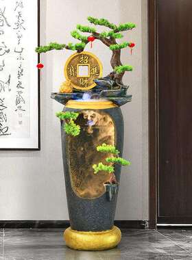 流水生财摆件循环水客厅玄关电视柜旁喷泉水景家居装饰品开业送礼