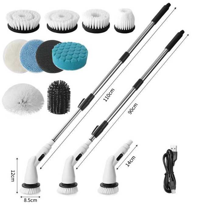 伸缩杆电动清洁刷长柄无线手持家用替换式充电可伸缩电动清洁