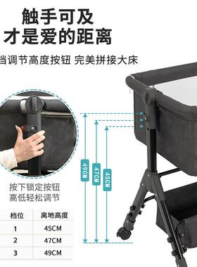 儿床边婴床新生儿ZWE床拼摇接大床床宝宝篮床儿童多功能移动可折