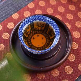 十二花神茶盏主人杯陶瓷茶具品茗杯复古青花典雅家用办公茶杯茶碗