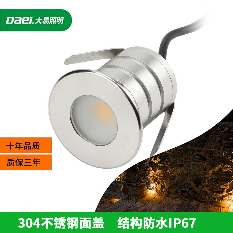 COB不锈钢地埋灯3w圆形led埋地灯户外防水射灯墙角地灯草坪景观灯