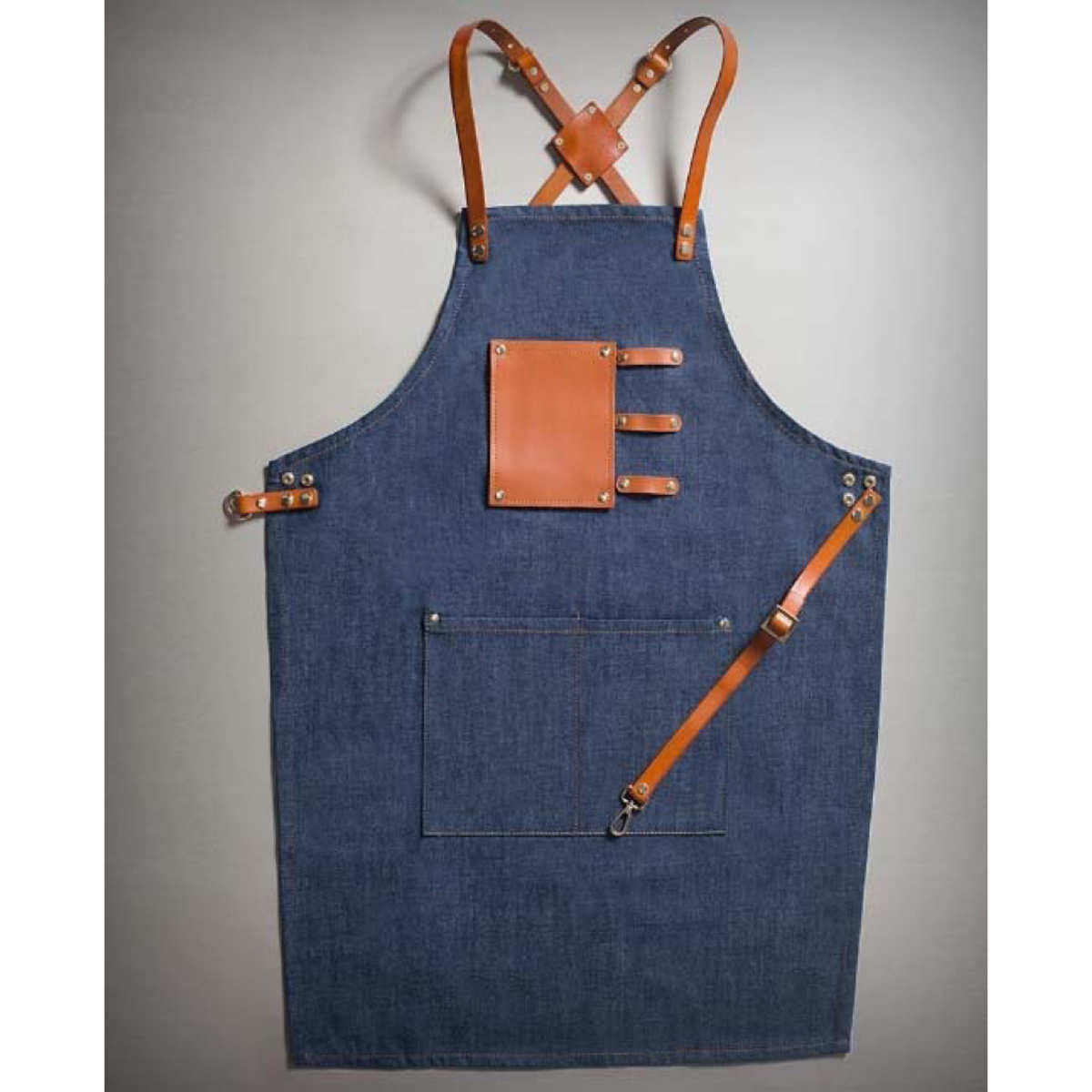 棉帆布牛仔围裙耐磨咖啡厅奶茶店定 制logo印字花艺师工作服订 做