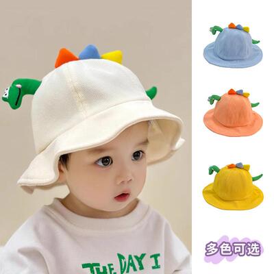 防晒帽儿童一岁婴儿春季帽子秋季遮阳卡通防晒盆帽婴儿帽子春秋新