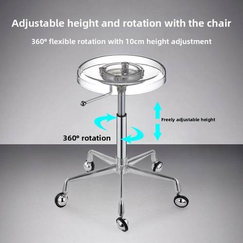 美容美发大工凳滑轮升降旋转亚克力凳子美容院理发店剪发大工椅