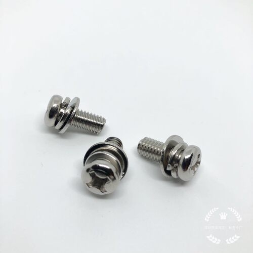 M1.6*4圆头三组合GB9074.4元头组合螺丝304不锈钢盘头平弹垫组合