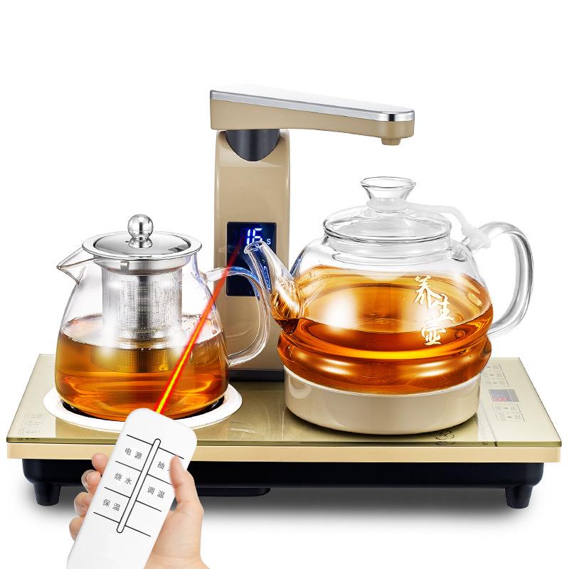 美能迪全自动上水电热烧水壶玻璃电热抽水烧水壶电茶炉茶台泡茶具